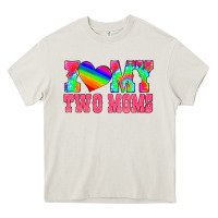 Cream i love my two moms Heavy Core Tee - HRA Design Shop