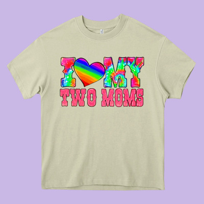 I Love My Two Moms Heavy Core Tee Designed By Hra Design Shop