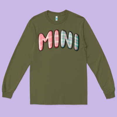 Mini Christmas Plaid Long Sleeve Tee Designed By Maliassmallbusiness