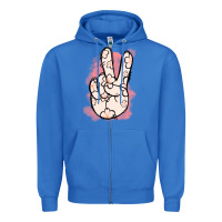 True Royal Floral Peace Sign Zipper Hoodie - Jasminsmagicworld