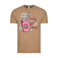 Vintage Coffee lucky girl drink Vintage Tee - MaliasSmallBusiness