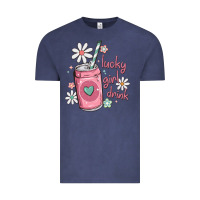 Vintage Denim lucky girl drink Vintage Tee - MaliasSmallBusiness