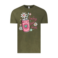 Vintage Olive lucky girl drink Vintage Tee - MaliasSmallBusiness