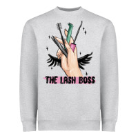 Heather Grey the lash boss Heavyweight Sweatshirt - MaliasSmallBusiness