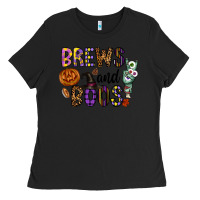Black Brews And Boos Ladies Tee - CowhideDigitalArt