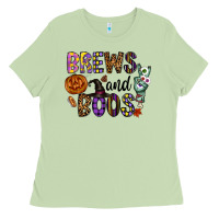 Matcha Brews And Boos Ladies Tee - CowhideDigitalArt