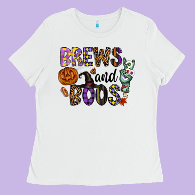 Brews And Boos Ladies Tee Designed By Cowhidedigitalart