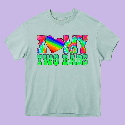 I Love My Two Dads Heavy Core Tee Designed By Hra Design Shop
