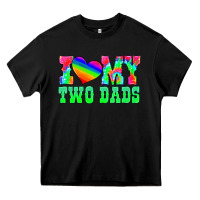 Black i love my two dads Heavy Core Tee - HRA Design Shop