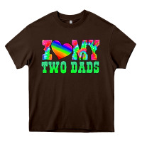 Chocolate Brown i love my two dads Heavy Core Tee - HRA Design Shop