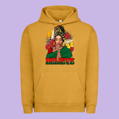 Believe Black Woman Urban Hoodie Designed By Fadigitalartstudio