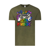 Vintage Olive gaymer pride Vintage Tee - MaliasSmallBusiness