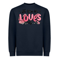 Navy oh how he loves us Heavyweight Sweatshirt - MaliasSmallBusiness