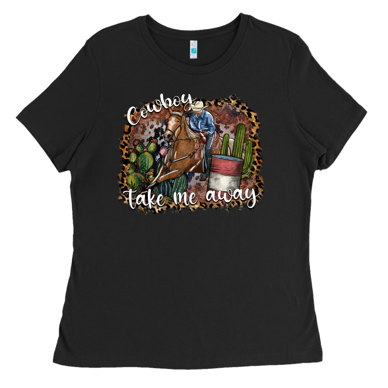 Cowboy Take Me Away Ladies Tee by SublimationCraftShop | Teevron