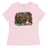Bubblegum Pink cowboy take me away Ladies Tee - SublimationCraftShop