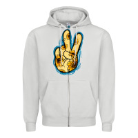 Dove Grey Yellow Glitter Sunflower Peace Sign Zipper Hoodie - Jasminsmagicworld