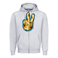 Heather Grey Yellow Glitter Sunflower Peace Sign Zipper Hoodie - Jasminsmagicworld