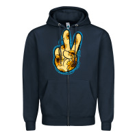 Navy Yellow Glitter Sunflower Peace Sign Zipper Hoodie - Jasminsmagicworld