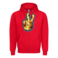 Red Yellow Glitter Sunflower Peace Sign Zipper Hoodie - Jasminsmagicworld