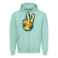Seafoam Yellow Glitter Sunflower Peace Sign Zipper Hoodie - Jasminsmagicworld