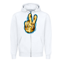 White Yellow Glitter Sunflower Peace Sign Zipper Hoodie - Jasminsmagicworld