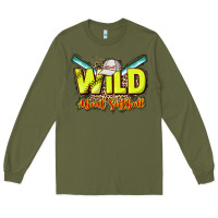 Army Green wild about softball Long Sleeve Tee - NancyCooperArtShop