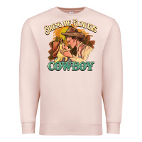 Pale Pink Bring me flowers cowboy Premium Sweatshirt - HowdyJamesFarm