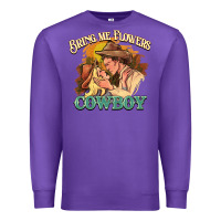 Purple Bring me flowers cowboy Premium Sweatshirt - HowdyJamesFarm
