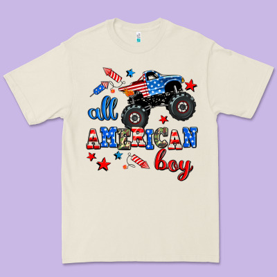 All American Boy  Monsterr Truck Premium Tee Designed By Adodesignshop