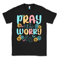Black pray more worry less Classic Tee - MaliasSmallBusiness