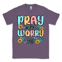 Lavender pray more worry less Classic Tee - MaliasSmallBusiness