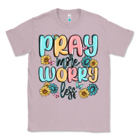 Lilac pray more worry less Classic Tee - MaliasSmallBusiness