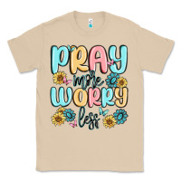 Mushroom pray more worry less Classic Tee - MaliasSmallBusiness