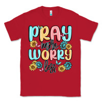 Red pray more worry less Classic Tee - MaliasSmallBusiness