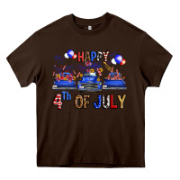 Chocolate Brown western hello fourth of july trucks Heavy Core Tee - FaDigitalArtStudio