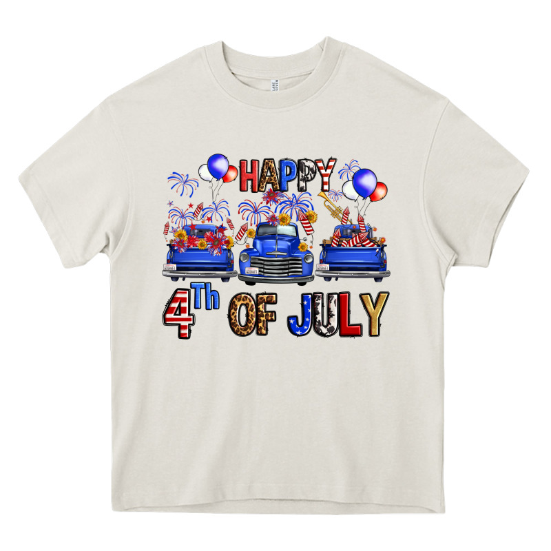 Western Hello Fourth Of July Trucks Heavy Core Tee by FaDigitalArtStudio | Teevron