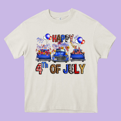 Western Hello Fourth Of July Trucks Heavy Core Tee Designed By Fadigitalartstudio