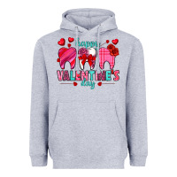 Heather Grey Happy Valentine's Day with teeth Valentine's Day Heavyweight Hoodie - HowdyJamesFarm