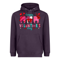 Plum Happy Valentine's Day with teeth Valentine's Day Heavyweight Hoodie - HowdyJamesFarm