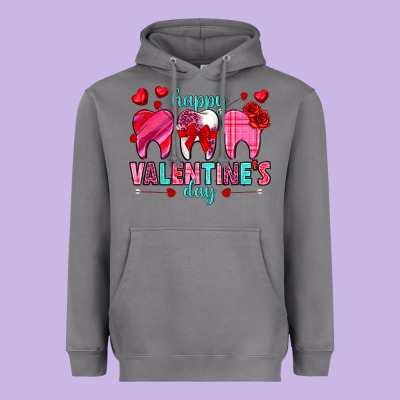 Happy Valentine's Day With Teeth Valentine's Day Heavyweight Hoodie Designed By Howdyjamesfarm