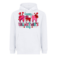 White Happy Valentine's Day with teeth Valentine's Day Heavyweight Hoodie - HowdyJamesFarm