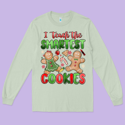 Teach The Smartest Cookies Long Sleeve Tee Designed By Maliassmallbusiness