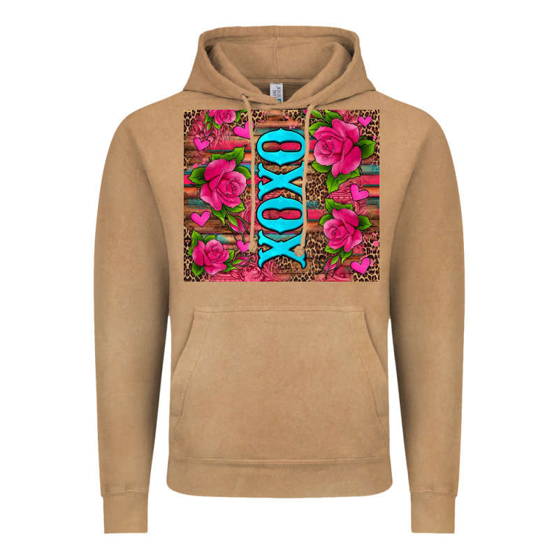 Xoxo Valentine's Day Pink Roses And Hearts Vintage Hoodie by Jasminsmagicworld | Teevron