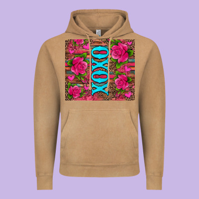 Xoxo Valentine's Day Pink Roses And Hearts Vintage Hoodie Designed By Jasminsmagicworld