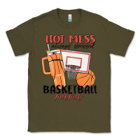 Army Green hot mess always stressed basketball mama Classic Tee - MaliasSmallBusiness