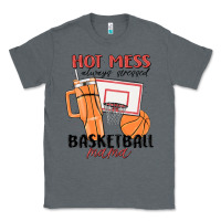 Charcoal Heather hot mess always stressed basketball mama Classic Tee - MaliasSmallBusiness