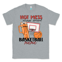 Heather Grey hot mess always stressed basketball mama Classic Tee - MaliasSmallBusiness