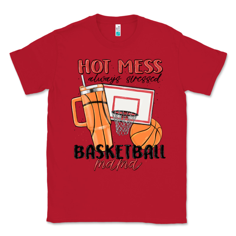 Hot Mess Always Stressed Basketball Mama Classic Tee by MaliasSmallBusiness | Teevron