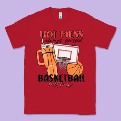 Hot Mess Always Stressed Basketball Mama Classic Tee Designed By Maliassmallbusiness