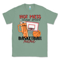Sage hot mess always stressed basketball mama Classic Tee - MaliasSmallBusiness